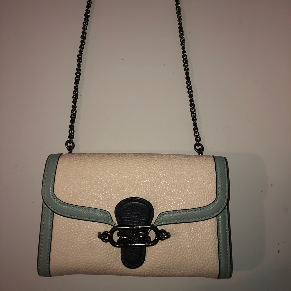 EUC Coach Jade Chain Crossbody bag in Pink and Blue Colorblock